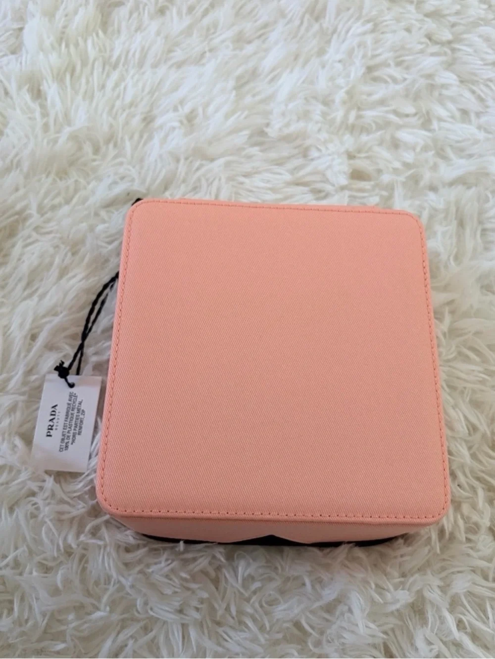 Prada Black and Peach Cosmetic Travel Case